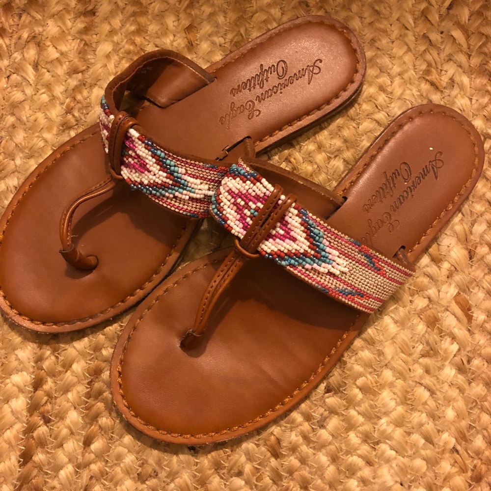 American Eagle Beaded Sandals